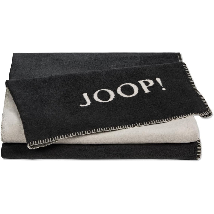 Двосторонній плед Joop, бавовняна суміш, антрацит, розмір 150x200 см, 739377