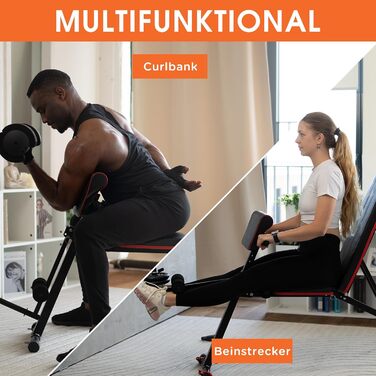 Складана регульована лава для штанги DH FitLife Похила та плоска лава для жиму лежачи, тренажера для спини та черевного пресу Багатофункціональна фітнес-лава для фітнесу та силових тренувань Лава для домашніх тренувань, модель 1, з лавою для згинання рук 