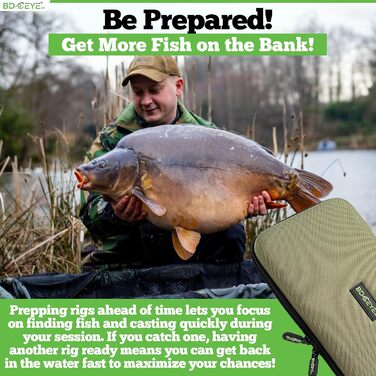 Сумка BD Eye Fishing Stiff-Rig Bag - Wallet Leader Wallet with 25 Pins - Wallet Case for Fishing Leaders, наприклад Carp Rigs