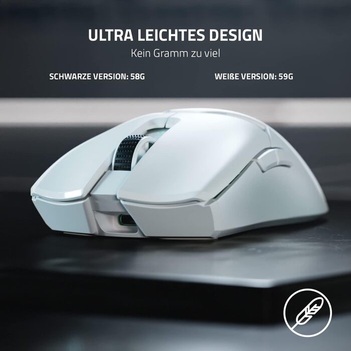Надлегка бездротова ігрова миша для кіберспорту вагою 59 г (оптичний сенсор з 30K DPI, технологія бездротової гіпершвидкості, опти