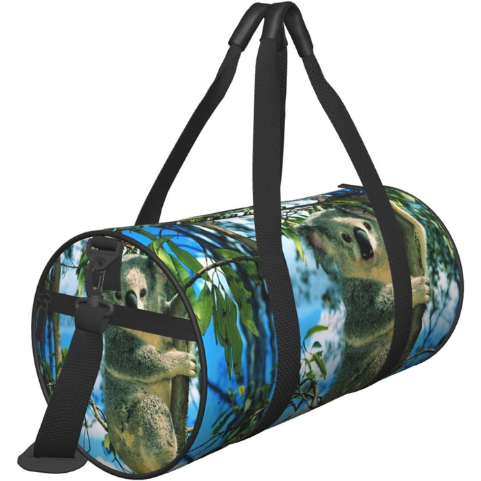 Спортивна сумка, дорожня сумка, принт Ведмідь, малюнок Коала, сумка для подорожей на ніч, Чорний колір, універсальний розмір, дорожня сумка