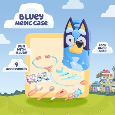 Медичний набір Bluey Включає 10 аксесуарів з сумкою для перенесення Медичний ігровий набір для дітей Набір невідкладної медичної допомоги для дітей Рольова іграшка для навчання від 3 років