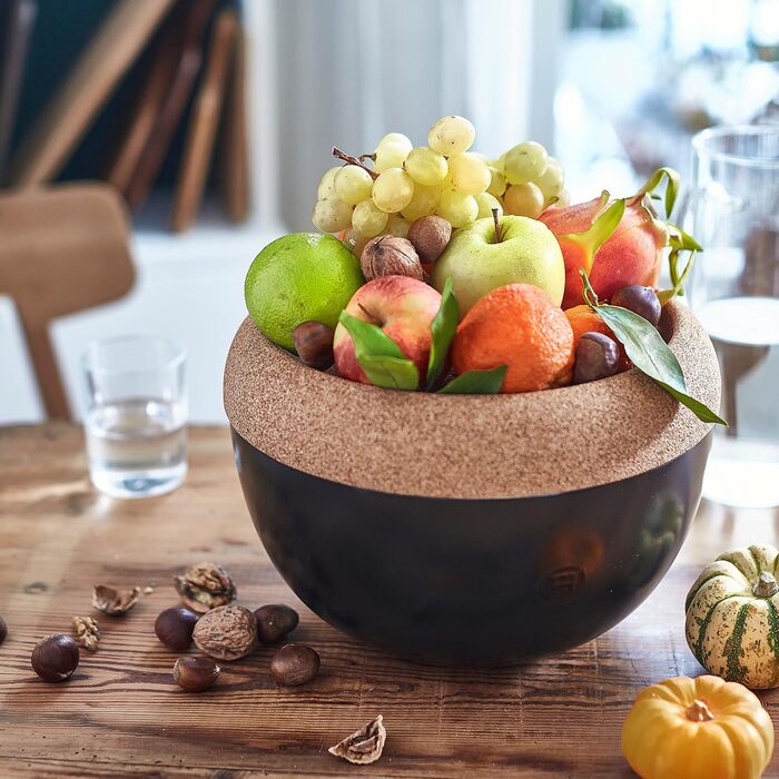 Різак для фруктів та овочів Emile Henry EH348764 ø27 см, кераміка та корок, червоний Grand Cru 4,7 л