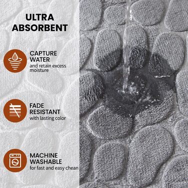 Комплект килимків для ванної, 4 предмети, нековзний, килимок для ванної, що прається, килимок для ванної з піни з ефектом пам&39яті, сірий килимок для ванної, килимок для ванної 50x80 см, 50x120 см, 50x50 см, 60x40 см