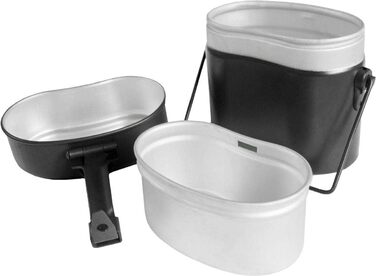 Набір посуду для кемпінгу з нержавіючої сталі столові прибори, чашка та казанок (чорний, багатокомпонентний)