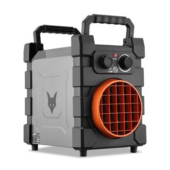 Електричний обігрівач FUXTEC FX-EH3, вентилятор-обігрівач з 2 рівнями нагріву 1500 Вт/3000 Вт, плавно регульований термостат, витрата повітря 284 м/год, клас захисту IP24, компактний та портативний для приміщень площею до 90 м
