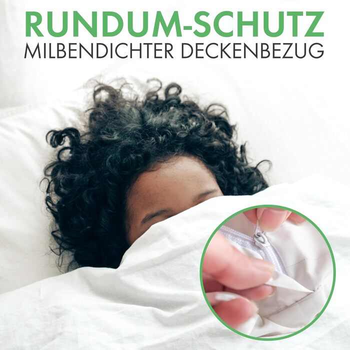 Підковдра, стійка до кліщів 135x200 Гіпоалергенна підковдра, медично протестована Преміальне покриття від кліщів та клопів Гіпоалергенна постільна білизна 135x200 см