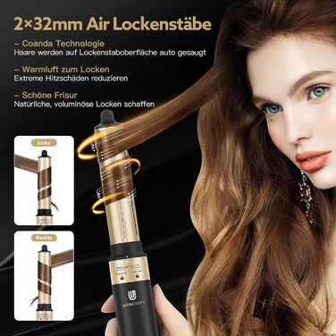 В 1 фен-стайлер для волосся, 110 000 об/хв, 20 М/с, 200 млн. негативних іонів, високошвидкісний безщітковий фен з теплою щіткою та