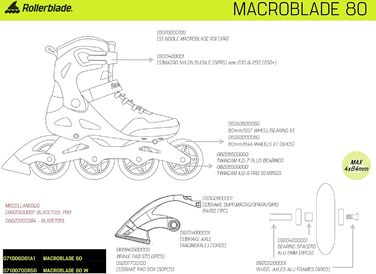 Чоловічі роликові ковзани для фітнесу Macroblade 80, чорні та лаймові Performance Inline Skates 9 BLACK/LIME