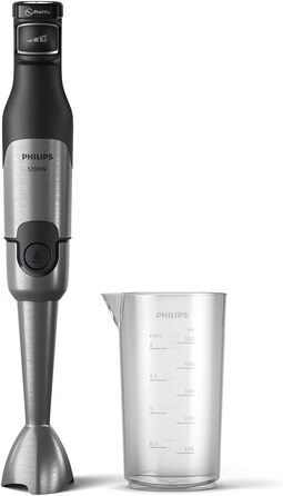 Ручний блендер Philips серії 5000 - потужність 1200 Вт. Технологія ProMix. Світлодіодний індикатор швидкості. Плавне регулювання швидкості. Компактна конструкція. Простота в догляді. Чорний (HR2681/00)