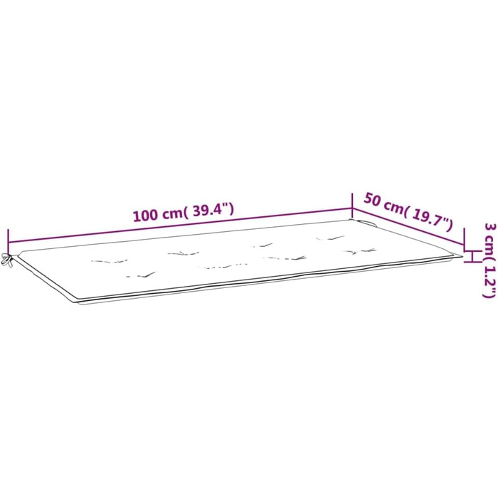 Подушка для садової лавки, Подушка для сидіння на відкритому повітрі, Подушка для садової лавки, Подушка для лавки, Подушка для лавки, темно-коричнева 100x50x3см Оксфордська тканина