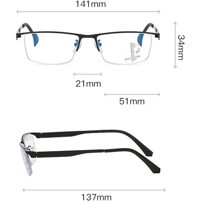 Окуляри для читання з автоматичним зумом, прогресивні мультифокальні фотохромні сонцезахисні окуляри, комп'ютерні зчитувачі, пружинний шарнір, вуличні окуляри для водіння (розмір 2.0)