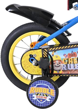 Дитячий велосипед Volare Rubble & Crew 12 35 років Ручне та ножне гальмо, знімні бічні колеса, захист ланцюга та світловідбивачі Регульоване сідло Подарунок для дівчаток та хлопчиків