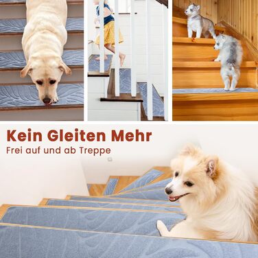 Килимки для сходів, самоклеючі килимки для сходів у приміщенні, 15 шт. , протиковзкі, ріжучі, багаторазові, захищають домашніх тварин, людей похилого віку та дітей (сірі, 55x19 см) 55 см x 19 см сірий