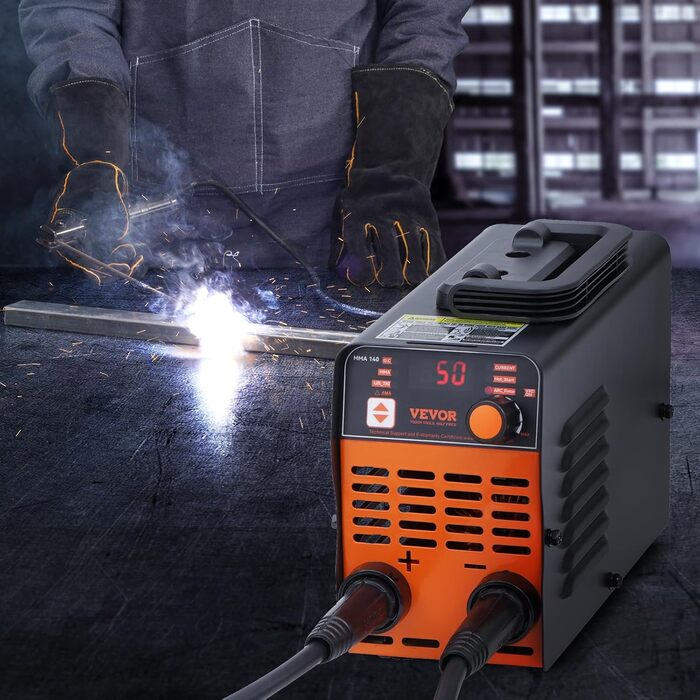 Зварювальний апарат VEVOR 220 В, 140 А ARC/Lift TIG, портативний 2-в-1 з LED-дисплеєм, функціями Hot Start, Arc Force, Anti-Stick та VRD, MMA інвертор