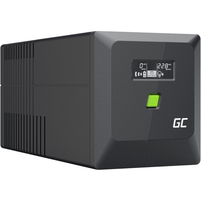 ДБЖ Greencell 1000VA 700W PowerProof з РК-дисплеєм ДБЖ чистої синусоїди, надійний захист живлення, захист від перенапруги, аварійне джерело живлення для побутової техніки, USB/RJ45, 4 шт. Schuko