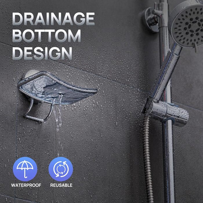 Хромована мильниця для ванної кімнати, всмоктувальна мильниця Max Hold 5 KG без свердління, нержавіюча, водонепроникна, настінна м