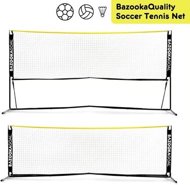 Тенісна сітка BazookaGoal 300x100 см, повний комплект - регульована та складна - волейбольна сітка для дітей та дорослих - розсувна та складна - теніс - волейбол - бадмінтон - висока якість