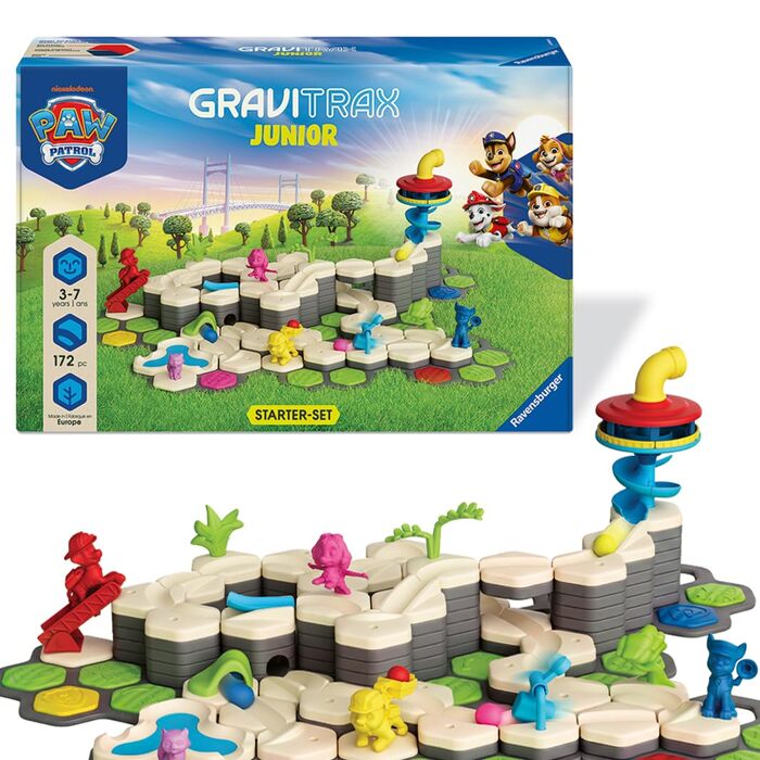 Стартовий набір XXL Ravensburger GraviTrax Junior PAW Patrol (Щенячий патруль) 12020007 Магнітна кульова доріжка та конструктор для дітей від 3 років, подарунок для хлопчиків та дівчаток