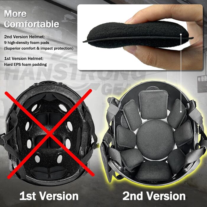 Тактичний шолом для страйкболу SWAT, армійський, швидкого монтажу в піжамному стилі, для стрільби CQB, пейнтболу з кріпленням NVG, бічними рейками, чорний, 2-га версія, плюс маска