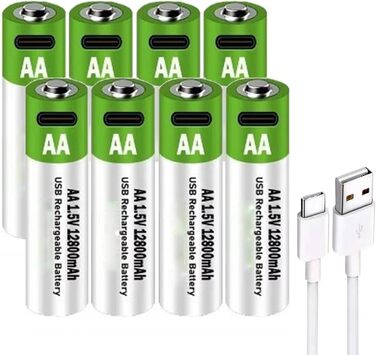 Літієві акумуляторні батарейки типу АА 1,5 В, 12800 мА·год