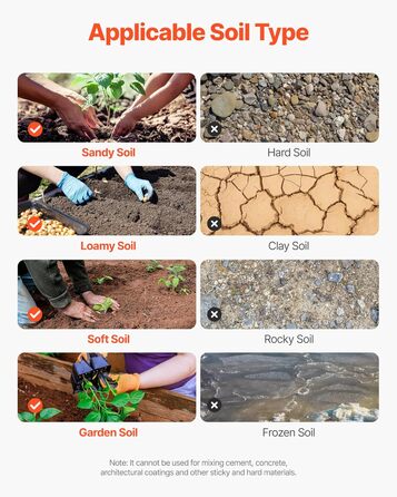 Бур для земляного буріння, діаметр 8x60 см, для стовпів, з шестигранним хвостовиком 3/8 дюйма, бур для копання ям, насадка для буріння отворів для встановлення садових стовпів та огорож