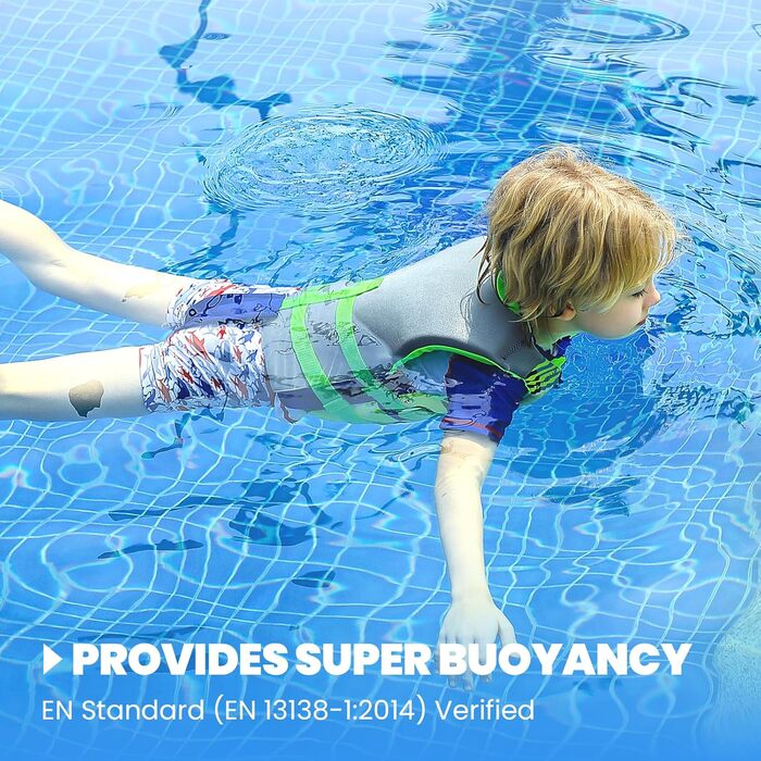Дитячий плавальний жилет Gogokids - Купальник для малюків, допоміжні плавальні костюми, тренування з плавання, плавучість, неопренові плавальні жилети для дітей 2-9 років, 15-35 кг, розмір M (3-6 років), синій