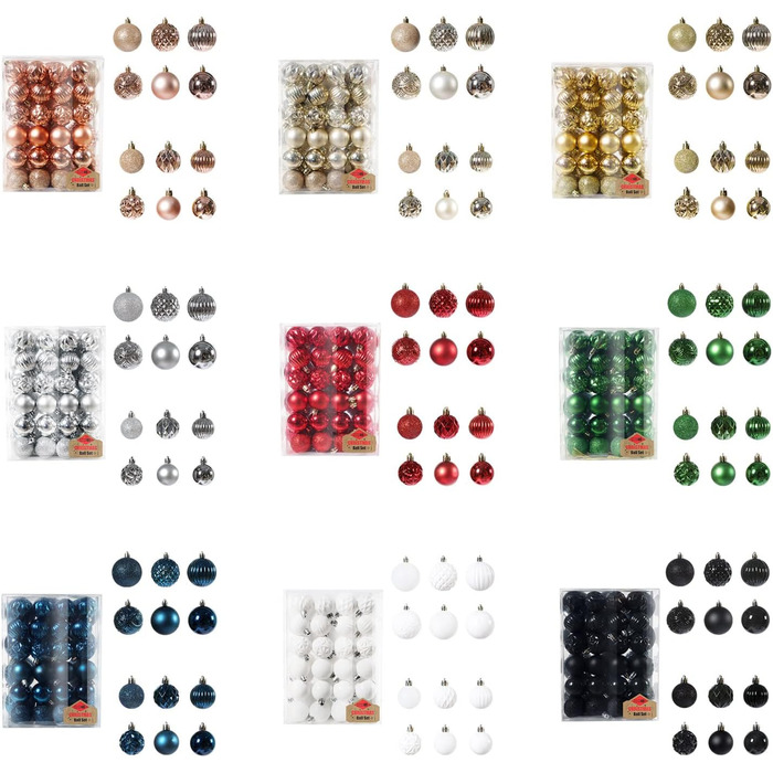 Різдвяні кульоки 48 шт білі BUBEFSKD