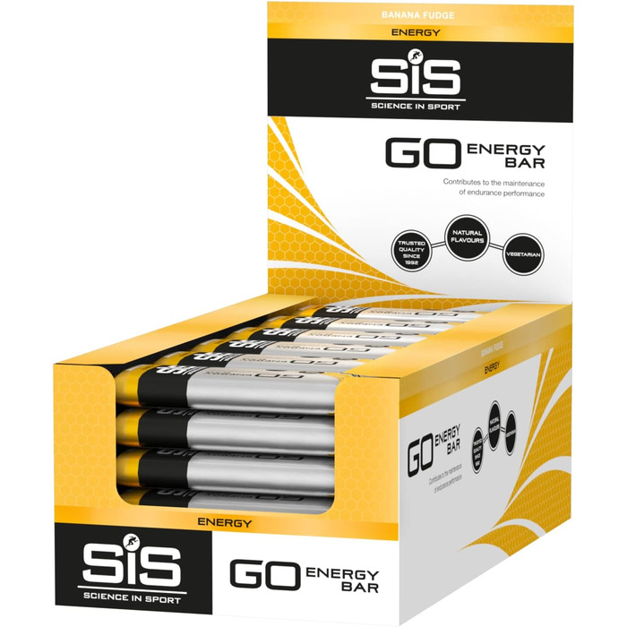 Енергетичні батончики Science in Sport GO Mini 40 г, 30 шт., бананово-карамельні - смачні вуглеводні батончики з 26 г вуглеводів, постачальники енергії для силових тренувань