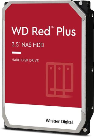 Внутрішній жорсткий диск WD Red Plus NAS 4 ТБ (3,5 дюйма, робоче навантаження 180 ТБ/рік, 5400 об/хв, кеш-пам&39ять 256 МБ, прошивка NASware для сумісності, 8 відсіків) Red 4 ТБ Red Plus