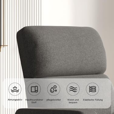 Крісло-реклайнер Devoko, крісло для телевізора з функцією відкидання, одномісне крісло-реклайнер, електричне крісло-реклайнер для вітальні, спальні, сірого кольору