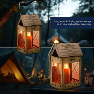 Латунний ліхтар-свічка Kings County Tools, вінтажний дизайн, ідеально підходить для кемпінгу, монтажу або підвішування