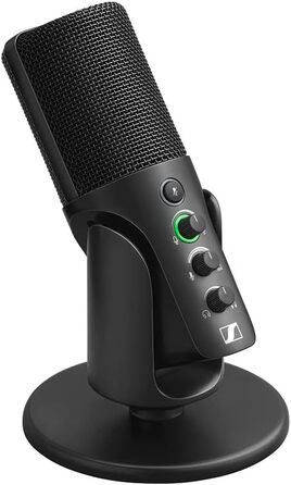 Мікрофон Sennheiser Profile з конденсаторним капсюлем Plug & Play, ідеальний для подкастів та стрімінгу Настільна підставка та кабель USB-C 1,2 м у комплекті Чорний (700065)