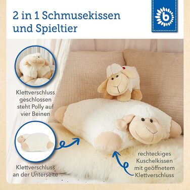 Плюшева іграшка-подушка Bieco Sheep Polly, 45 см біла