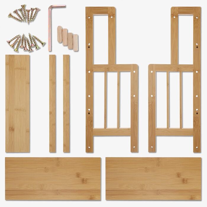 Рівнева бамбукова підставка для спецій Navaris - дерев&39яна кухонна полиця, шафка для спецій, універсальний органайзер для кухні, ванної кімнати, офісу, коричневий колір, 3-