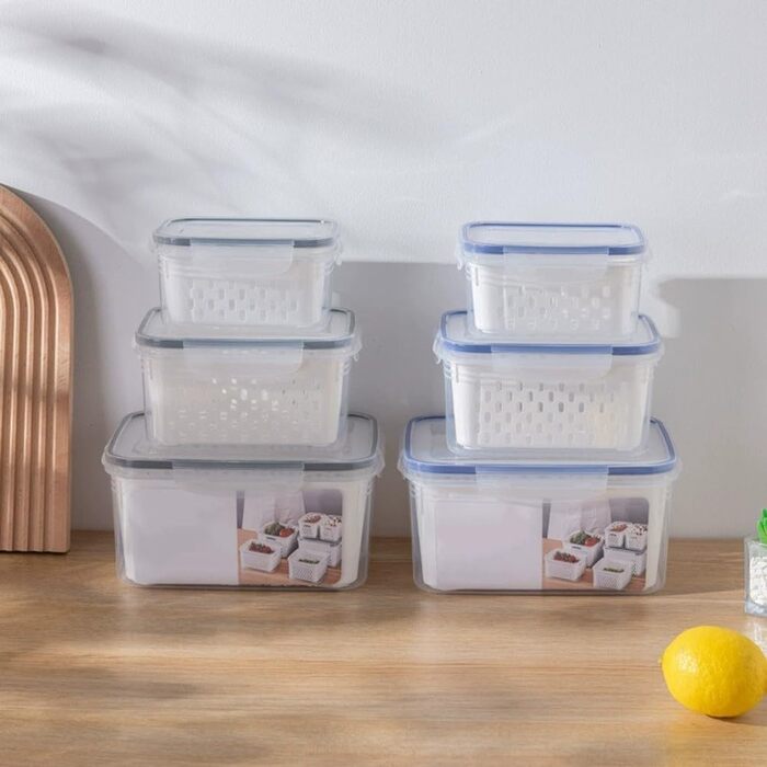 Герметичний контейнер для зберігання продуктів з вбудованим друшляком, SML ідеальний вибір для кухні