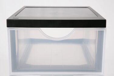 Пластикова шухляда на колесах, 10 плоских шухляд, Чорна, Висувні ручки, Для спальні, школи та офісу, Без вмісту бісфенолу, Висувна