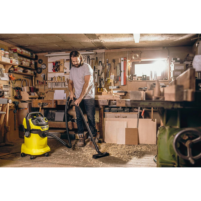 Пилосос для сухого та вологого прибирання Krcher WD 5 P V-25/5/22, вкл. розетку, плоский гофрований фільтр, запатентована фільтрув