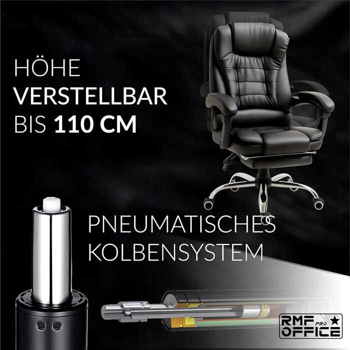 Ергономічне професійне офісне крісло RMF, розкладне, зручне та розслаблююче робоче крісло з підставкою для ніг розкладне крісло з поворотними колесами, регульована висота, чорне