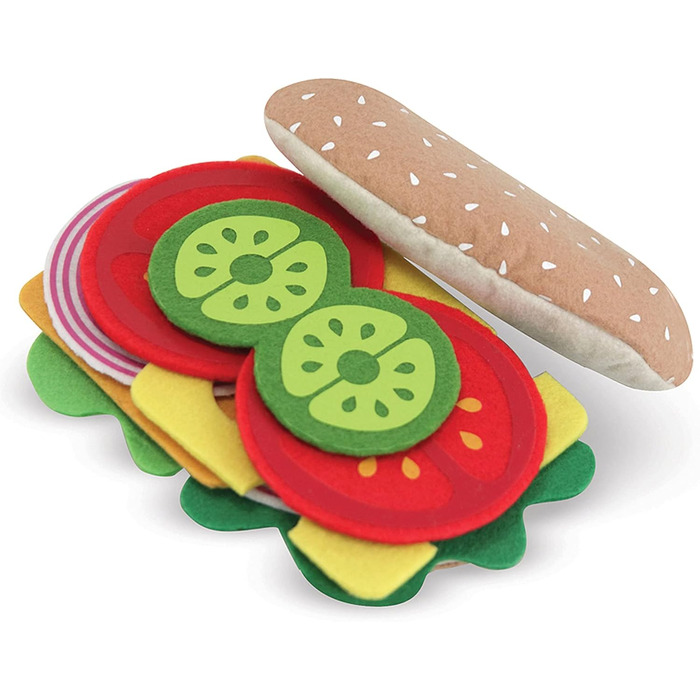 Набір бутербродів з фетру Melissa & Doug Фантазійна гра Гра з їжею Сенсорна іграшка 3 Подарунок для хлопчиків або дівчаток Сенсорна іграшка Доторкнись і відчуй
