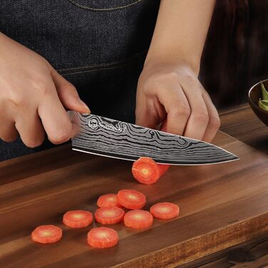 Кухонний ніж Sunnecko 14 см Кухарський ніж Професійний ніж - маленький кухонний ніж Ніж для м'яса з нержавіючої сталі з дерев'яною
