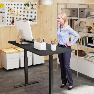 Чорний електричний стіл з регулюванням висоти 12060 см з функцією пам&39яті та портом зарядки Type-C, ергономічний комп&39ютерний стіл для домашнього офісу та ігор, чорний 120x60 см