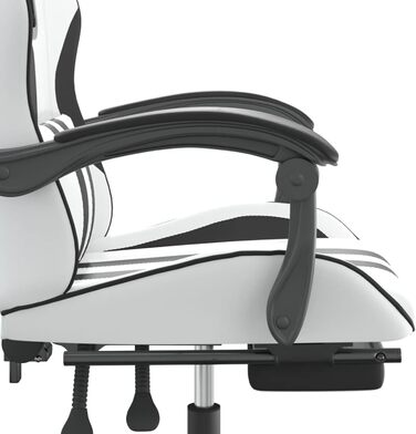 Ігрове крісло з підставкою для ніг, крісло для ПК, ігрове крісло, крісло для геймерів, крісла для домашнього офісу, ігрові крісла, крісло для Playstation, комп&39ютерне крісло, обертове, біла та чорна штучна шкіра