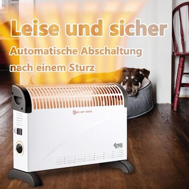 Конвекторний радіатор DONYER POWER 2000 Вт з регульованим термостатом (не минулорічний) бежевий