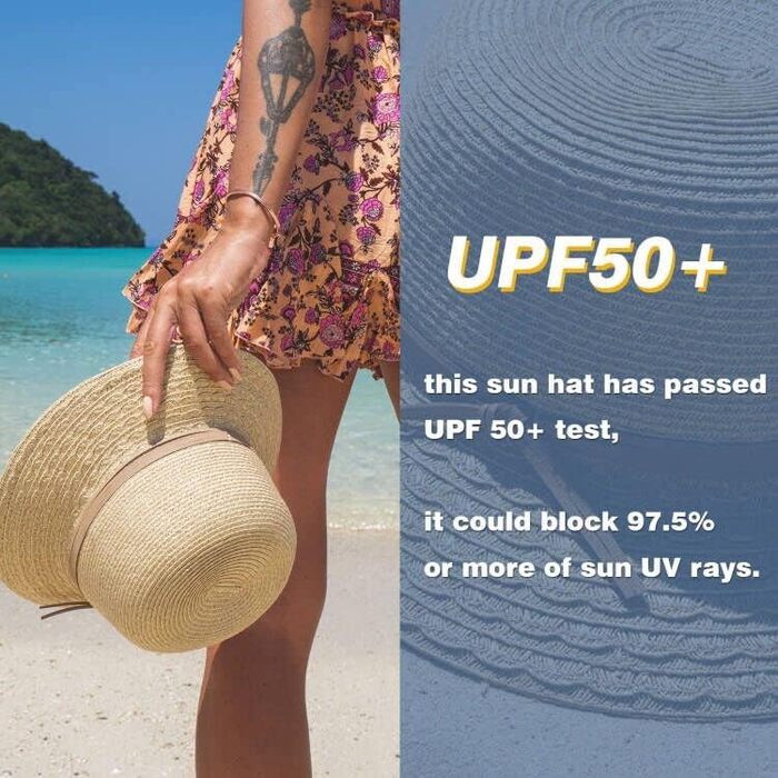 Жіночий сонцезахисний капелюх Comhats, складний солом&39яний капелюх для пляжу, захист від ультрафіолету, літній капелюх, бежевий, розмір M