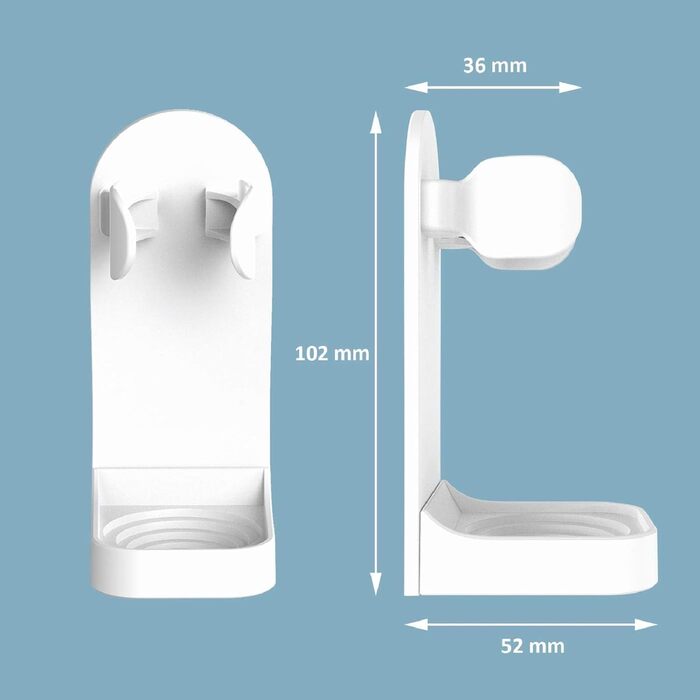 Електричний тримач для зубних щіток HOMMAND 2 Pack для настінного кріплення, міцний тримач для електричних зубних щіток, регульова