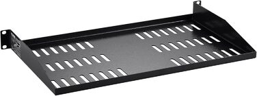 Полиця VEVOR 1U, 2 шт., для мережевої шафи, глибина 254 мм, вантажопідйомність 22,68 кг, для серверної стійки, вуглецева сталь, хороша циркуляція повітря для мережевої шафи або стійки для обладнання 482,6 мм, 1U-2 шт.
