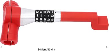Кіготь керма з паролем, фіксатори фіксатора керма довжина 6см Замок безпеки для автомобіля (червоний)