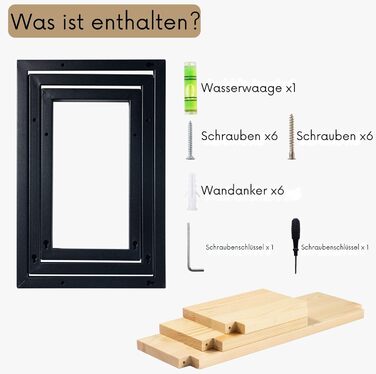 Комплект із 3 настінних полиць, плаваючі полиці для декору стіни, підвісні полиці для настінного зберігання, квадратна настінна книжкова полиця, дерев&39яна настінна полиця, підвісна полиця для спальні, вітальні, коричневий колір