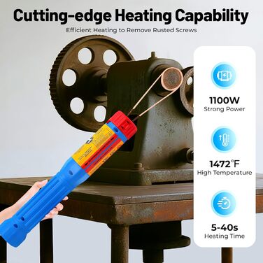 Магнітний індукційний нагрівач потужністю 1100 Вт, автомобільний індукційний нагрівач, підходить для гайок, шестерень та шківів